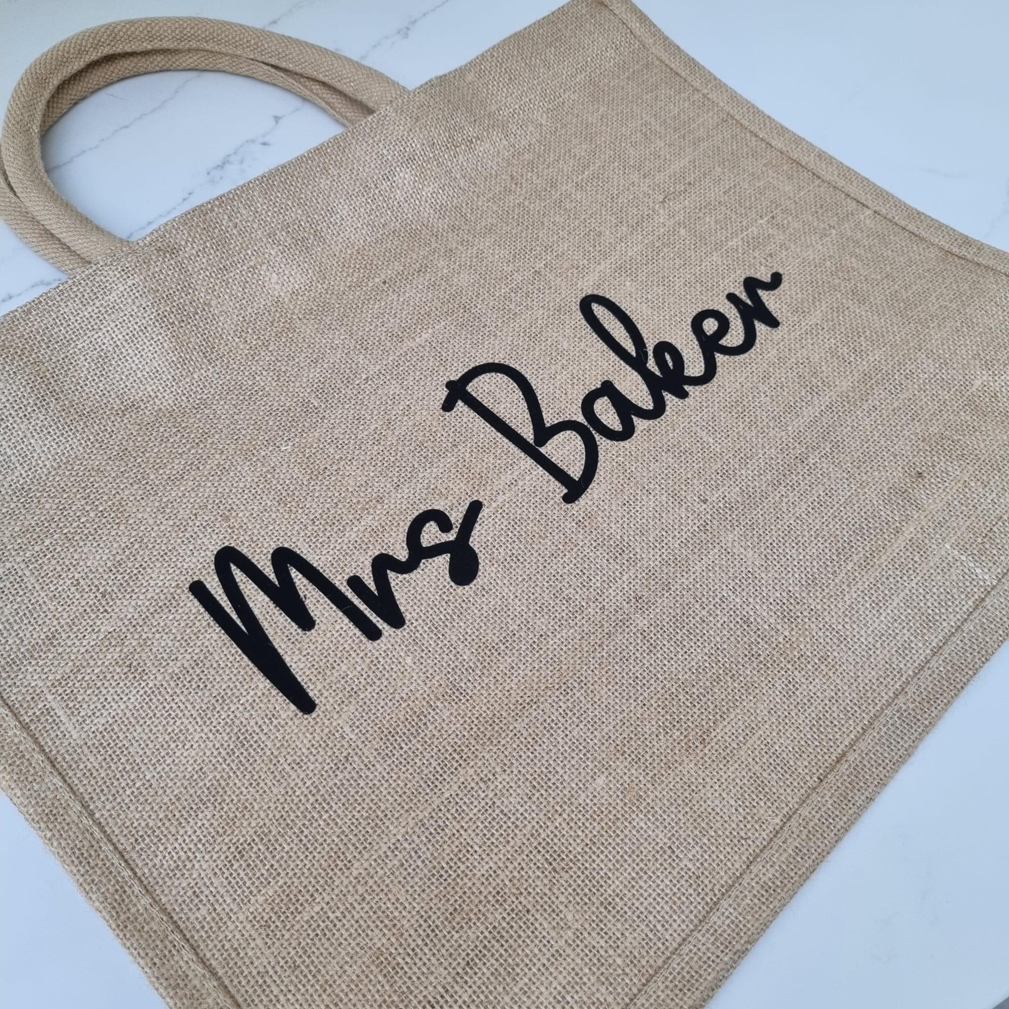 Personalised Large Hessian Tote Jute Bag - Image 2