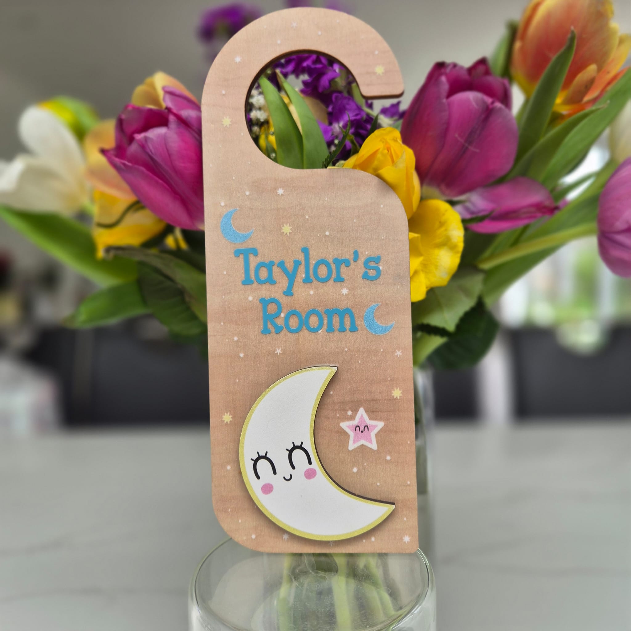 Personalised Door Hanger Moon