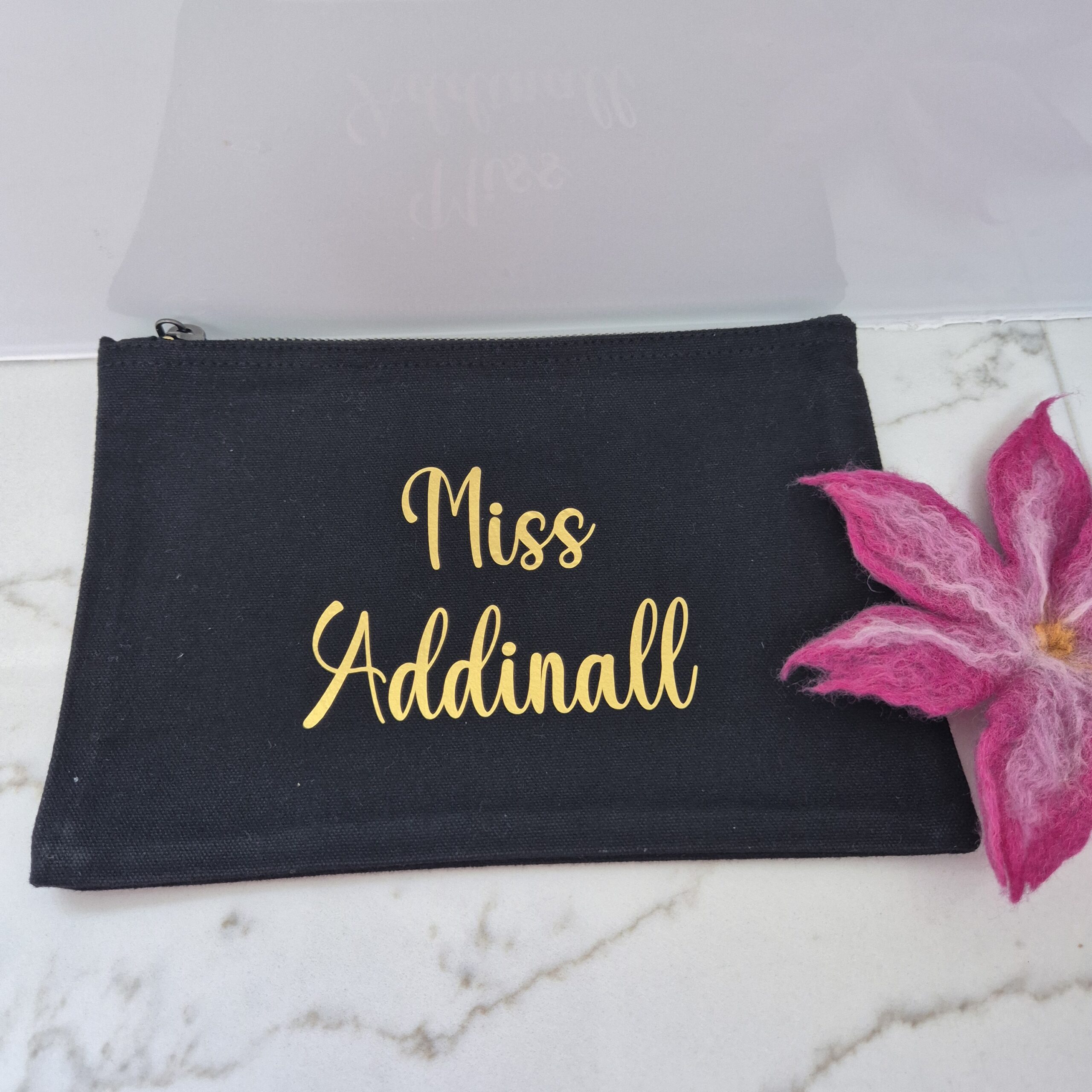 Personalised Black Canvas Bag Medium